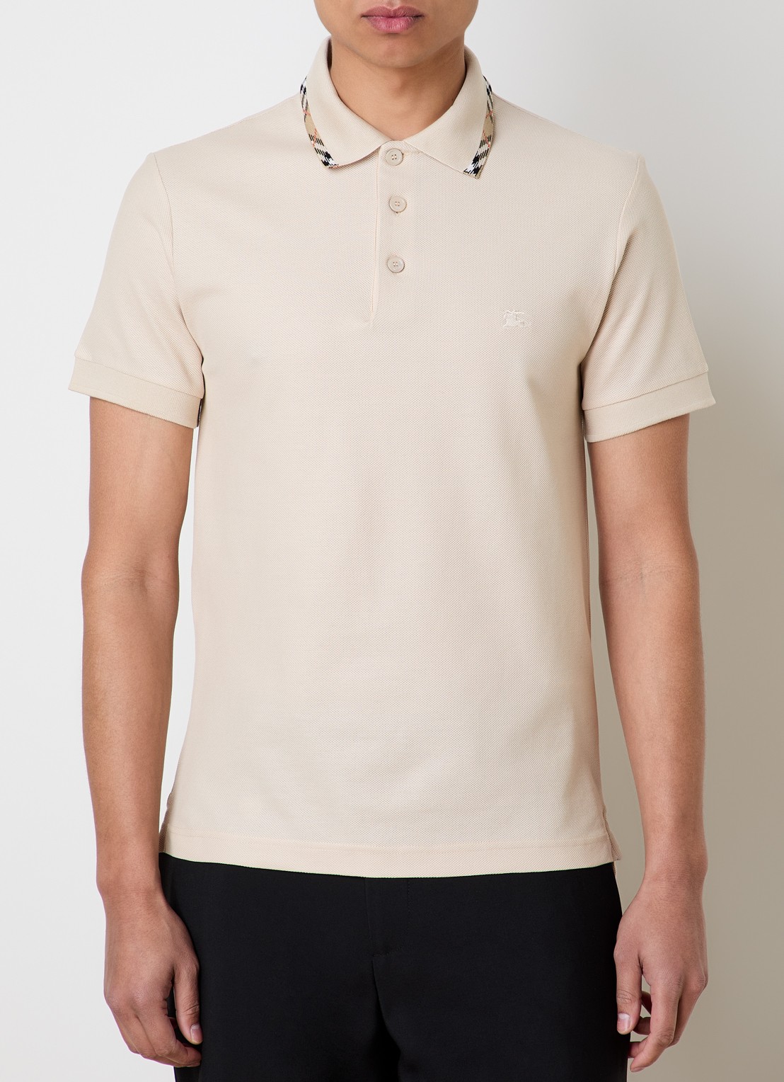 Burberry Ediie regular fit polo met logo - detail 2 beige