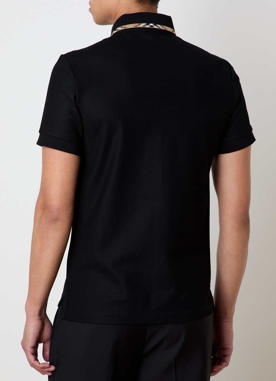 Burberry Ediie regular fit polo met logo - achterkant 5 zwart