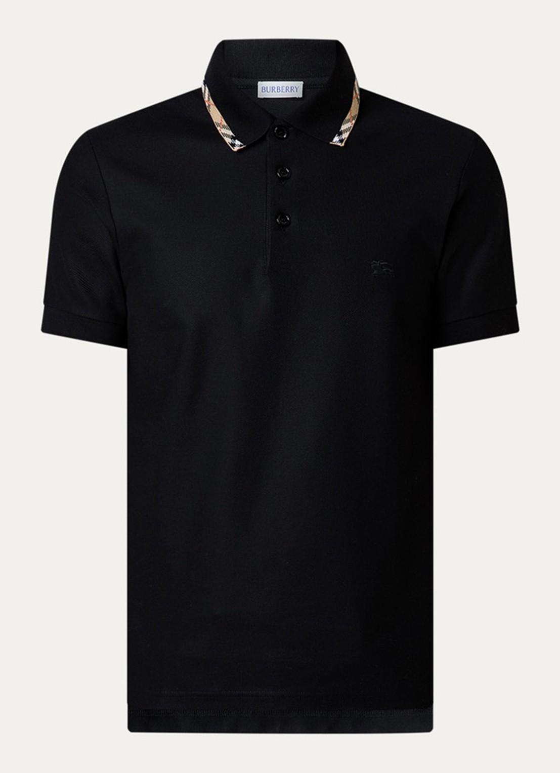 Burberry Ediie regular fit polo met logo - voorkant 3 zwart