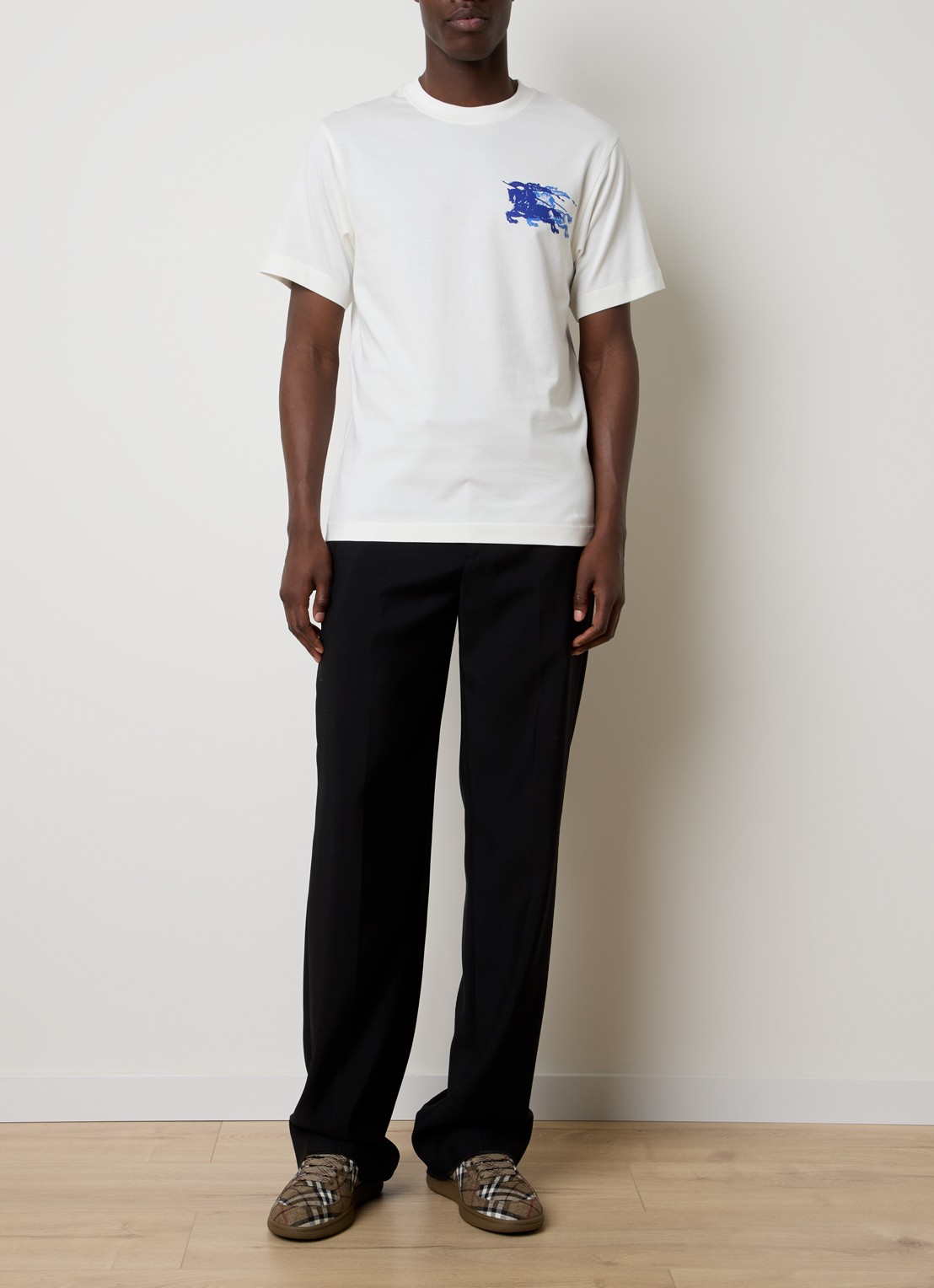 Burberry EKD T-shirt met print  - voorkant 3 gebroken wit