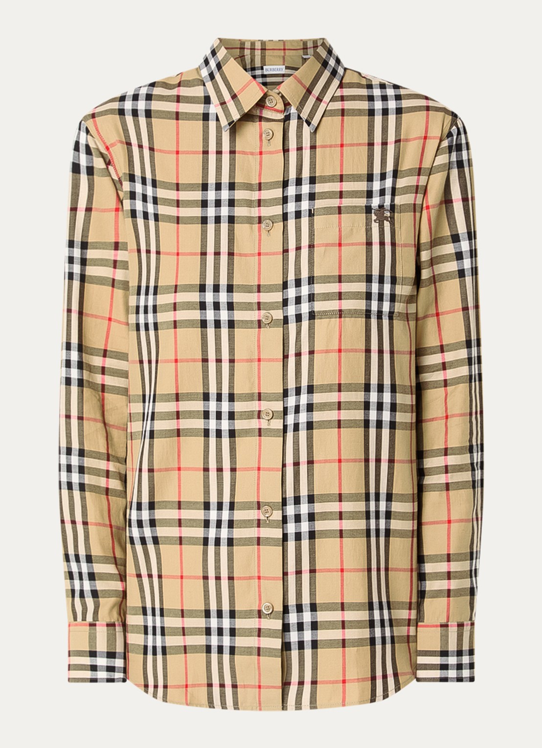 Burberry Emma blouse met ruitdessin - voorkant 3 camel