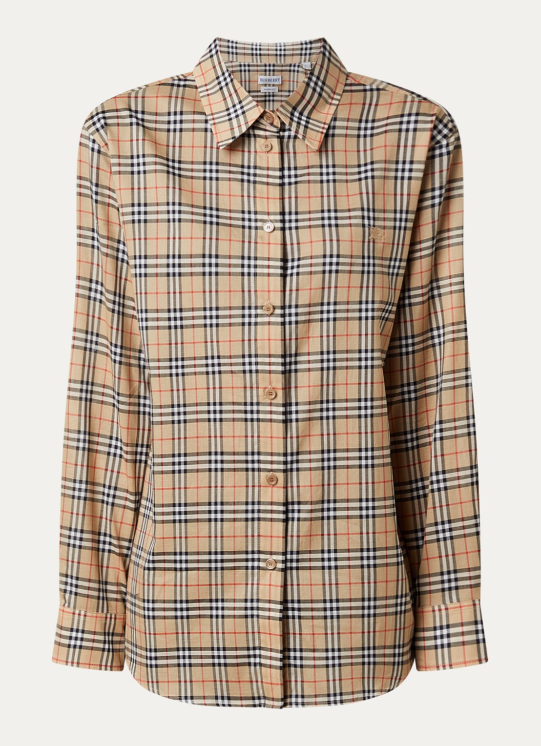 Burberry Emma overhemd met ruitdessin - voorkant zand
