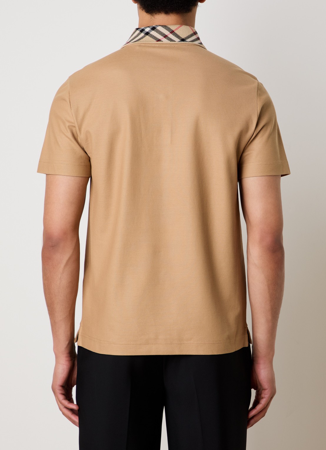 Burberry Evan regular fit polo met stretch - achterkant 5 camel