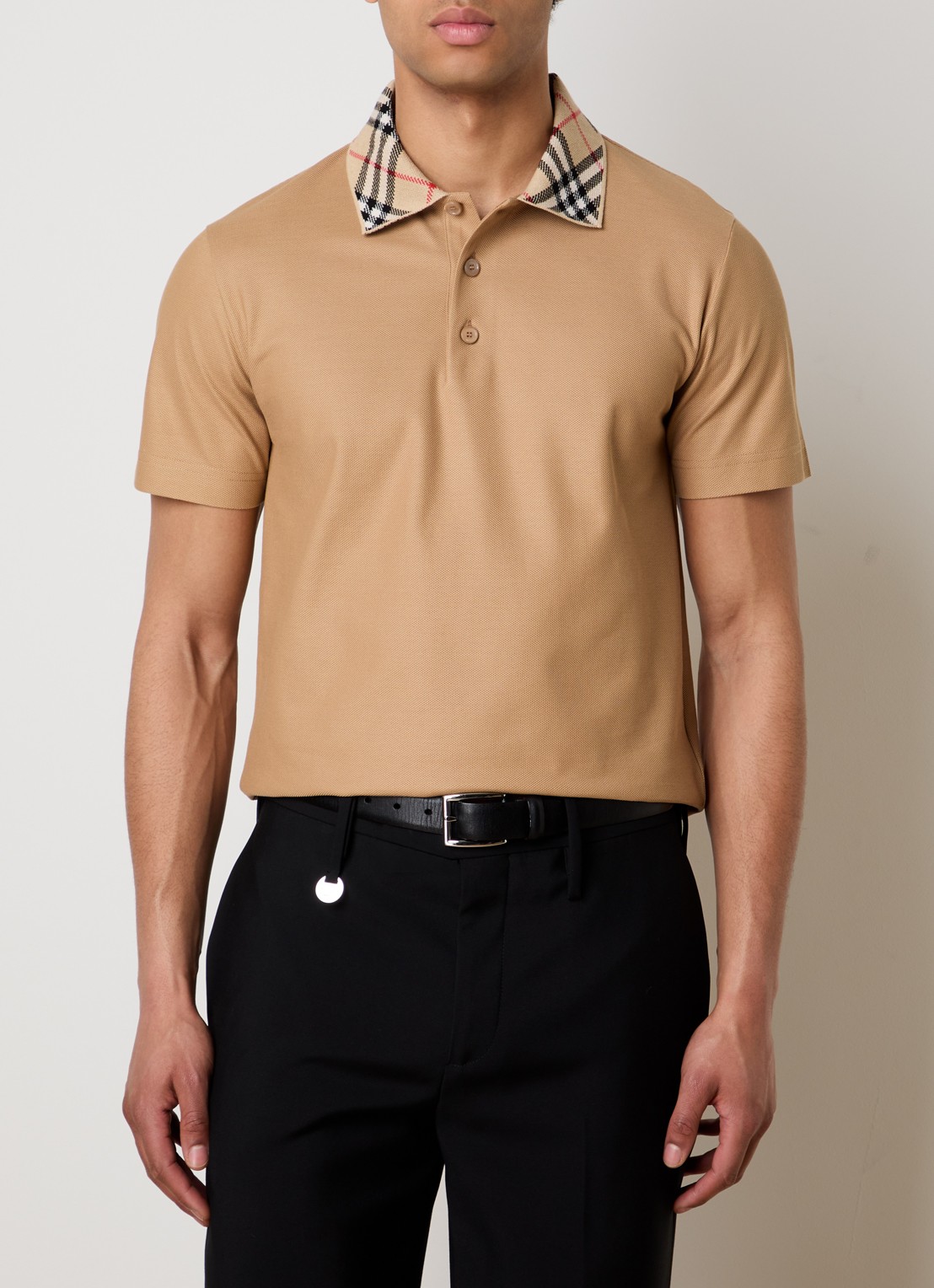 Burberry Evan regular fit polo met stretch - detail 3 camel