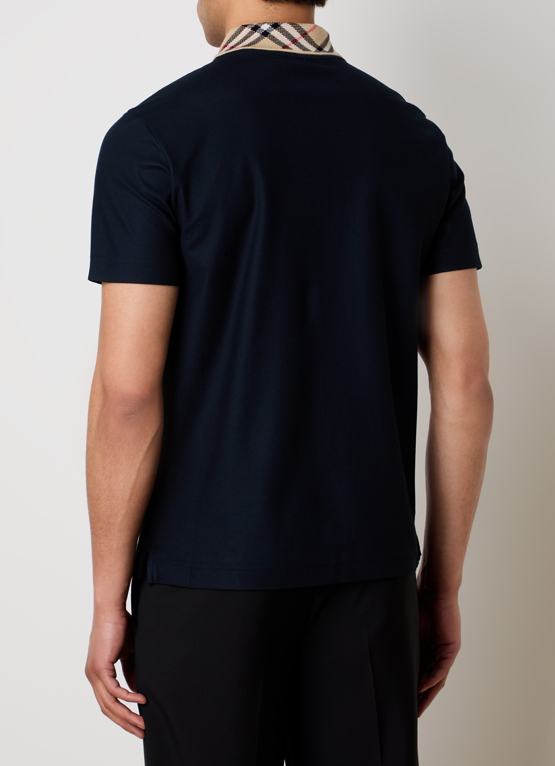 Burberry Evan regular fit polo met stretch - achterkant 3 donkerblauw