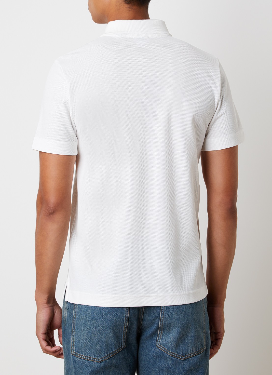 Burberry Evan regular fit polo van piqué katoen met logoborduring - achterkant 5 wit