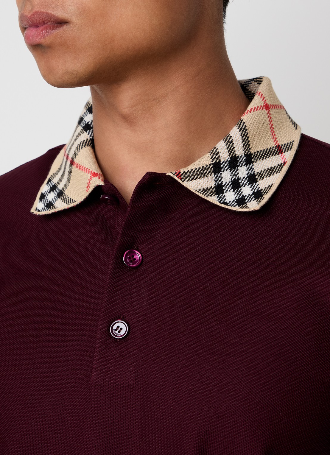 Burberry Evan regular fit polo van piqué katoen - detail 5 rood