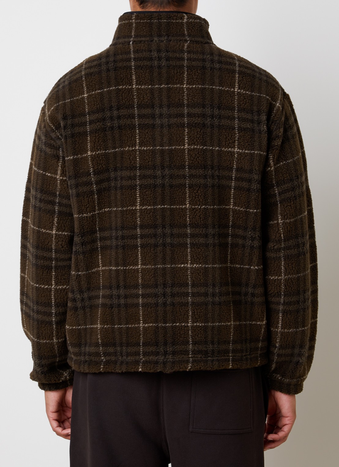 Burberry Fairfax jack van teddy met ruitdessin - achterkant 3 donkerbruin