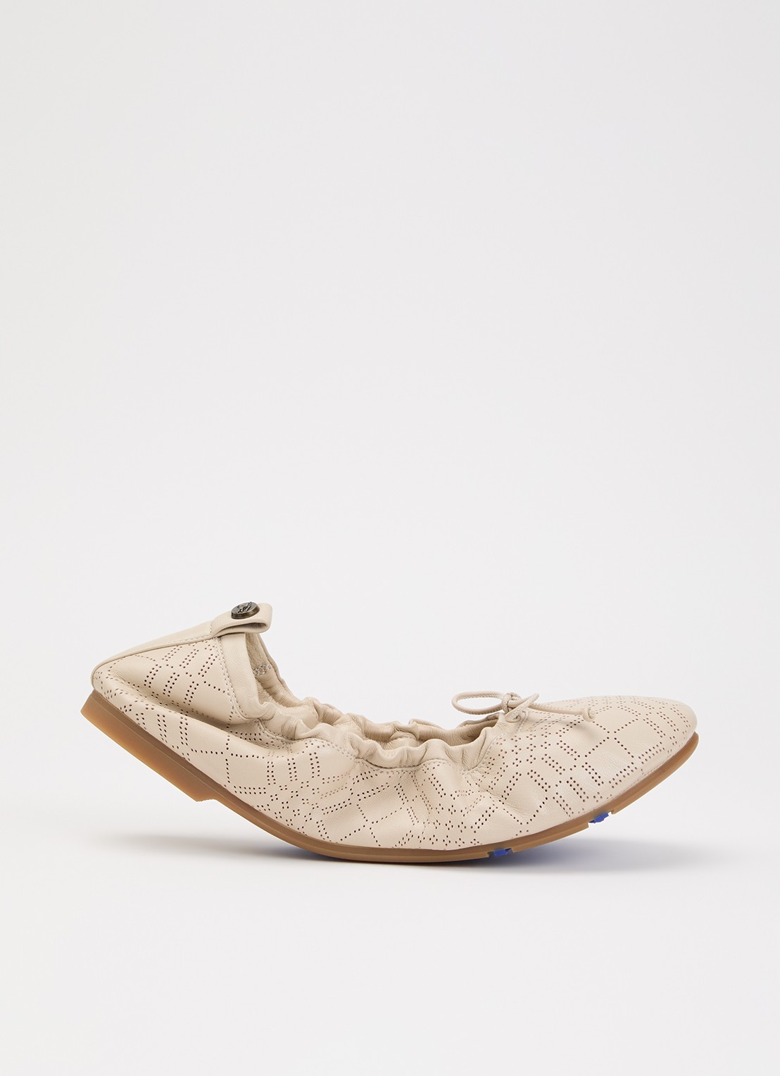 Burberry Fawn ballerina van lamsleer - voorkant 2 beige