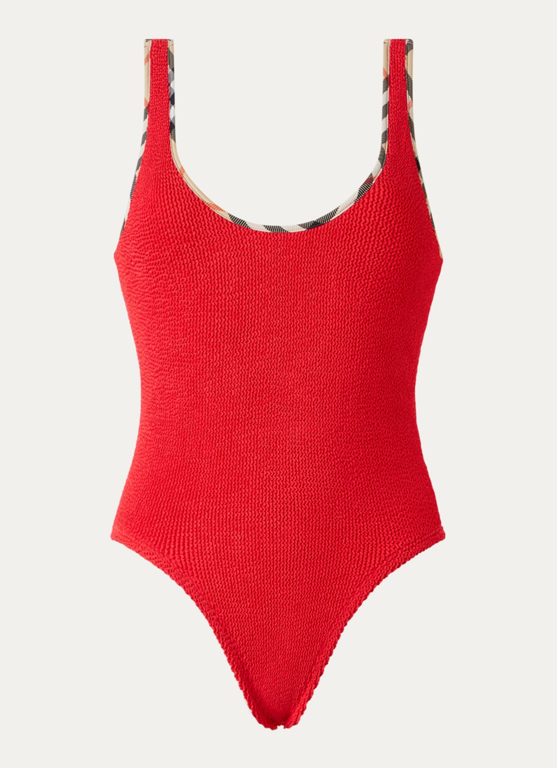 Burberry Faye badpak met scrunchie en rugdecolleté - voorkant 4 rood
