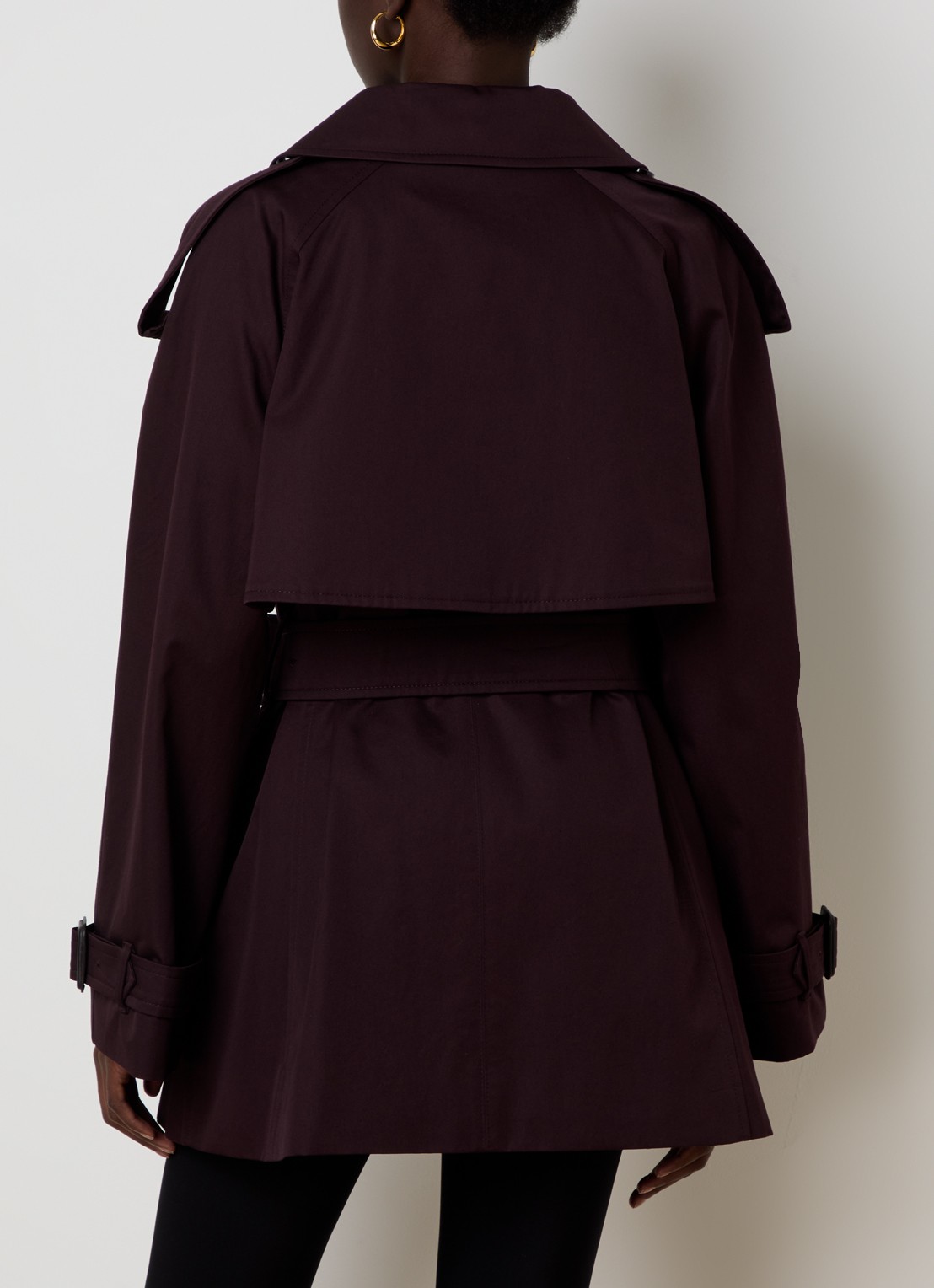 Burberry Fitzrovia double-breasted trenchcoat met ceintuur - achterkant bordeauxrood