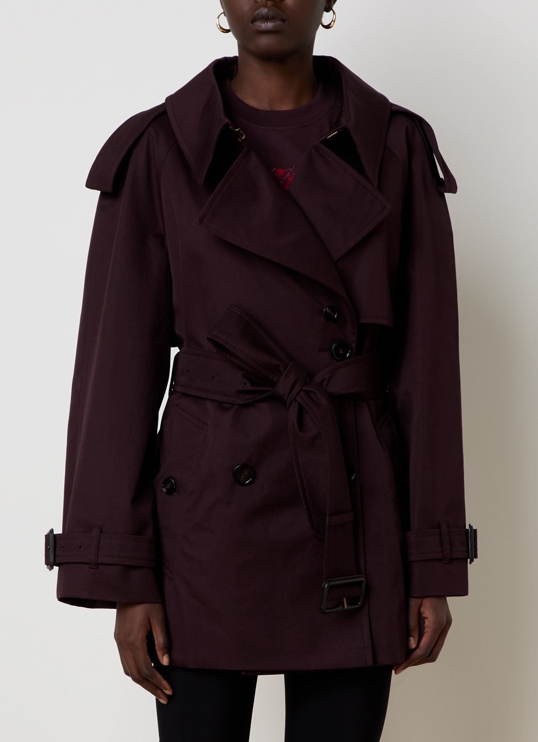 Burberry Fitzrovia double-breasted trenchcoat met ceintuur - detail 2 bordeauxrood
