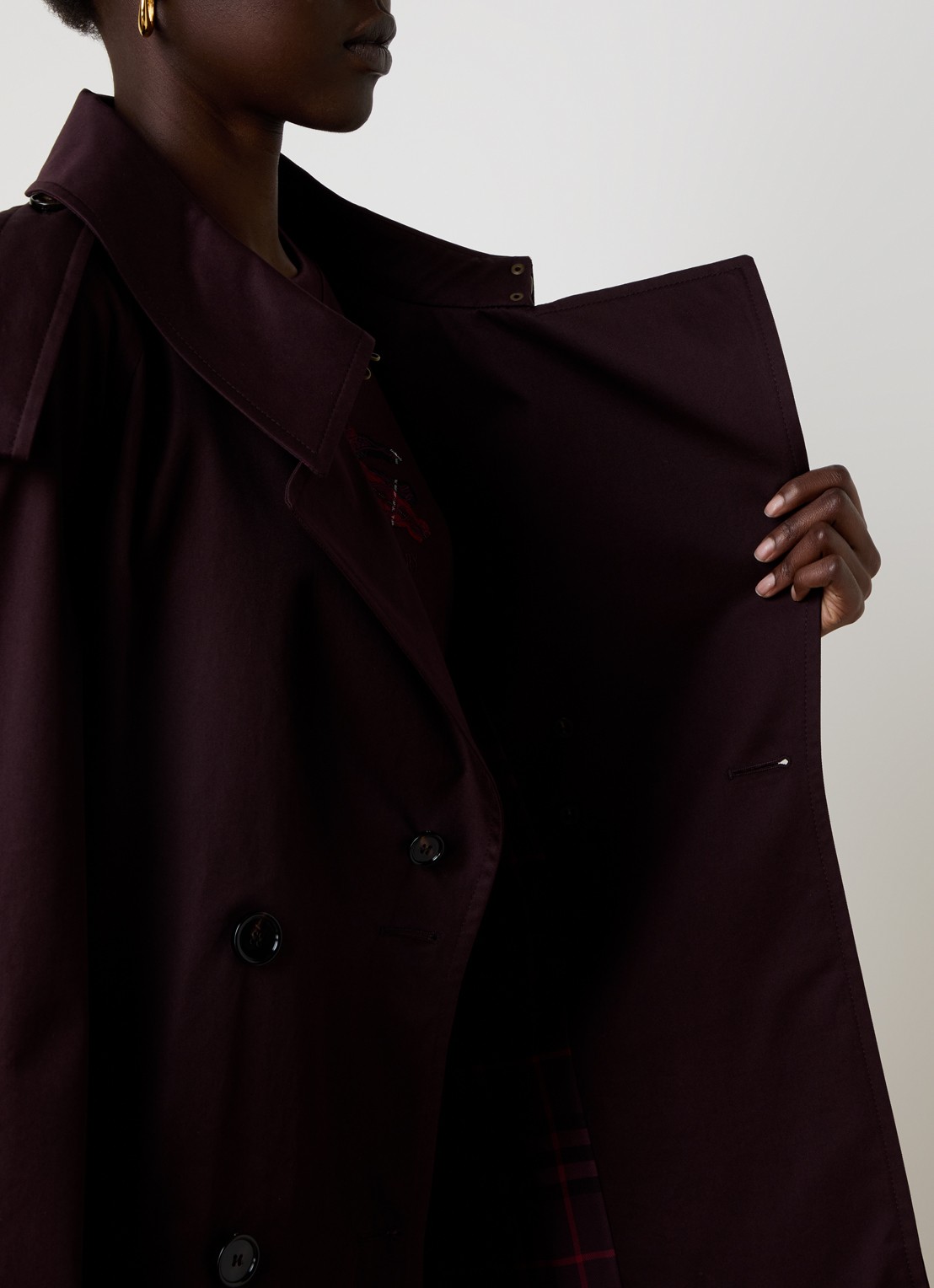 Burberry Fitzrovia double-breasted trenchcoat met ceintuur - detail 3 bordeauxrood