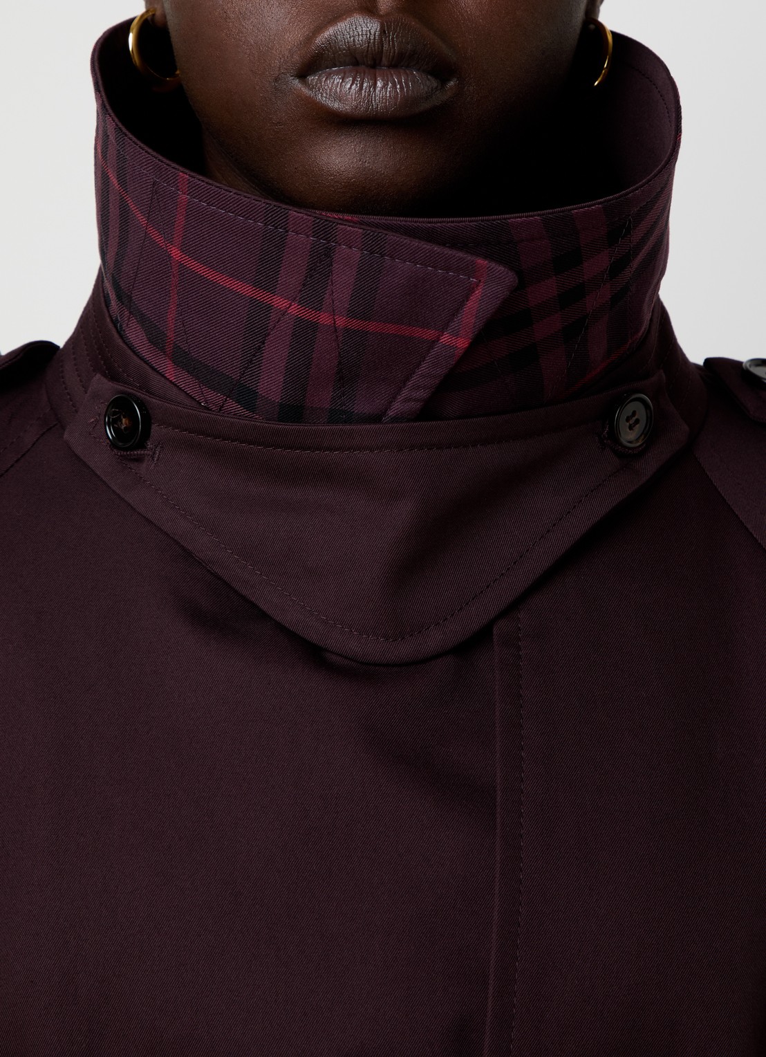 Burberry Fitzrovia double-breasted trenchcoat met ceintuur - detail 4 bordeauxrood