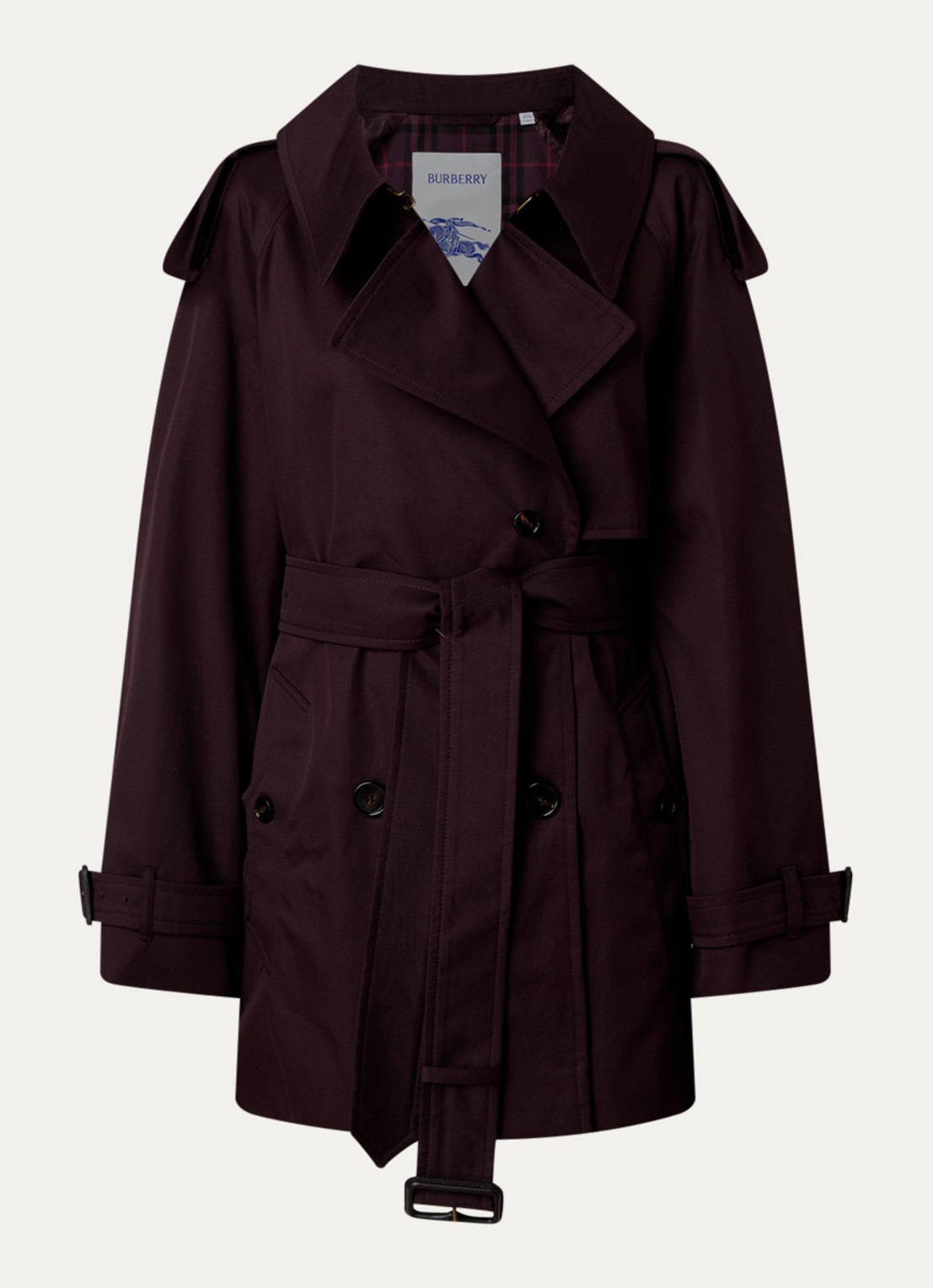 Burberry Fitzrovia double-breasted trenchcoat met ceintuur - voorkant 5 bordeauxrood