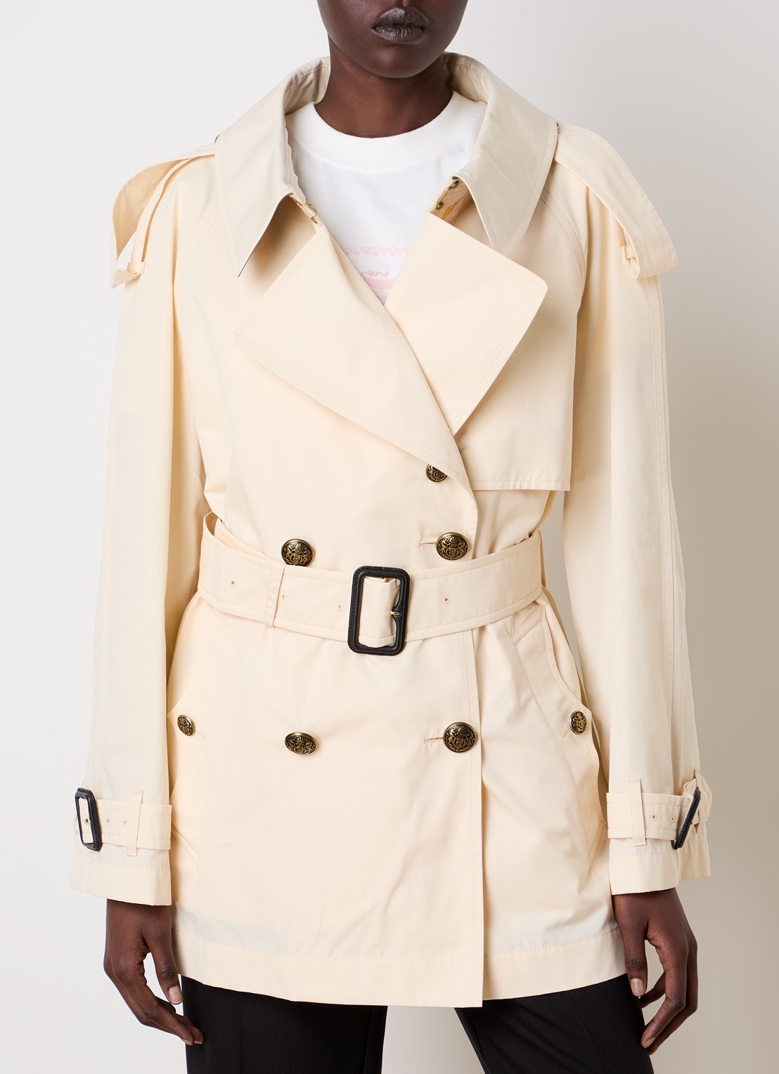 Burberry Fitzrovia trenchcoat met ceintuur - detail creme