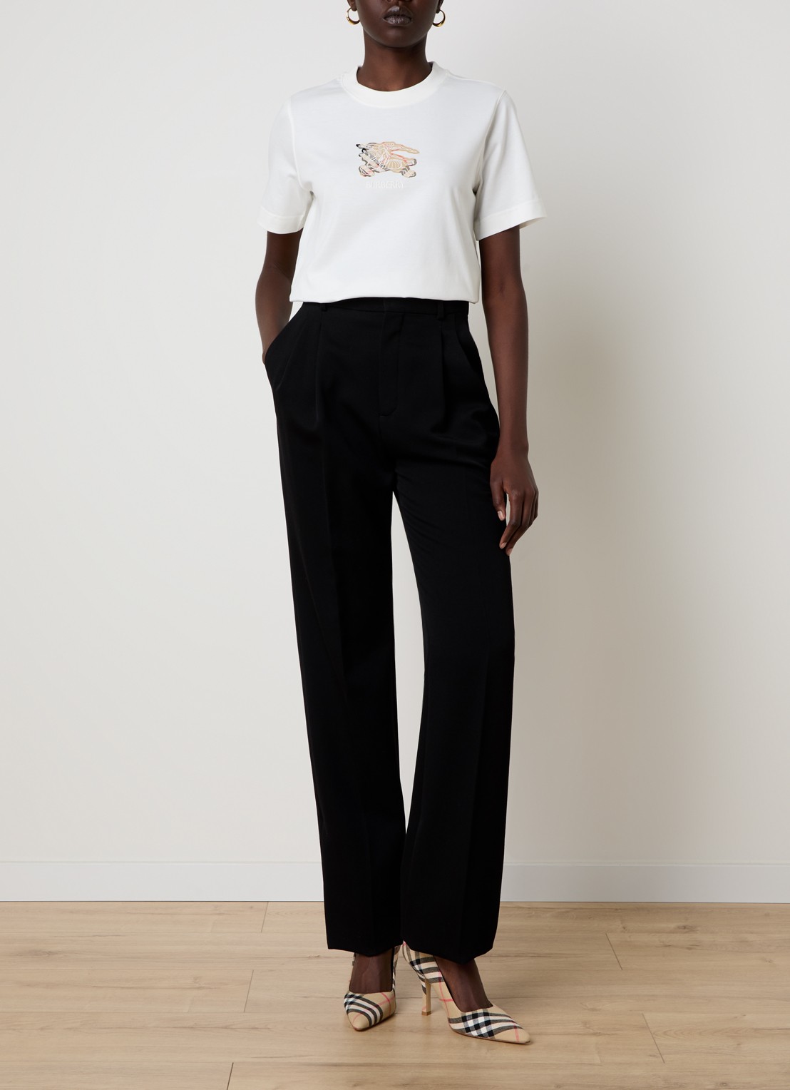 Burberry Frankie T-shirt met logoprint - voorkant 3 wit