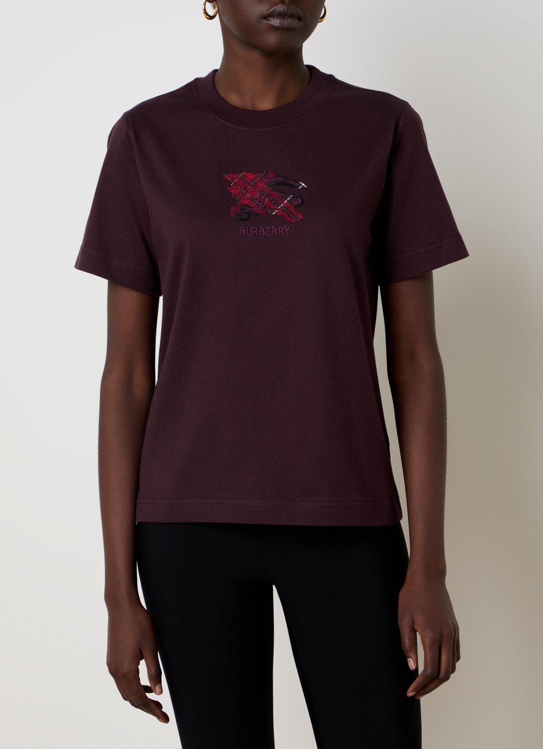 Burberry Frankie T-shirt met logoprint - detail 2 bordeauxrood