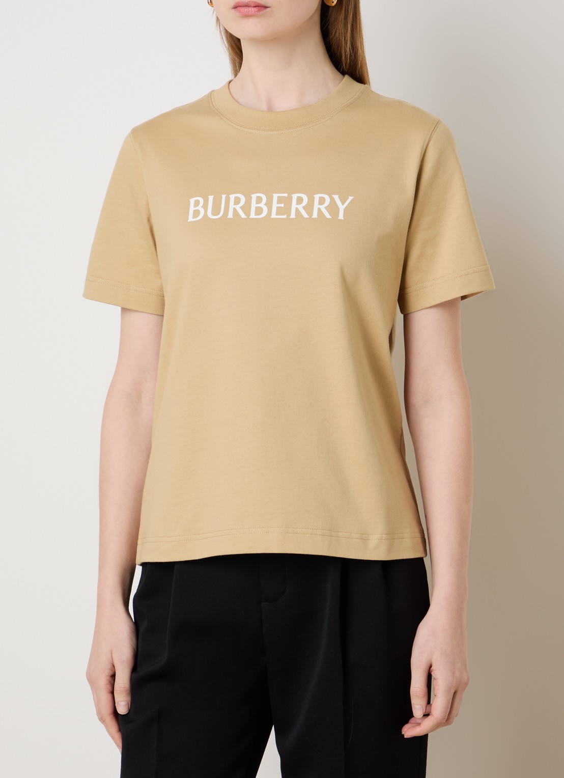 Burberry Frankie T-shirt met logoprint - detail camel