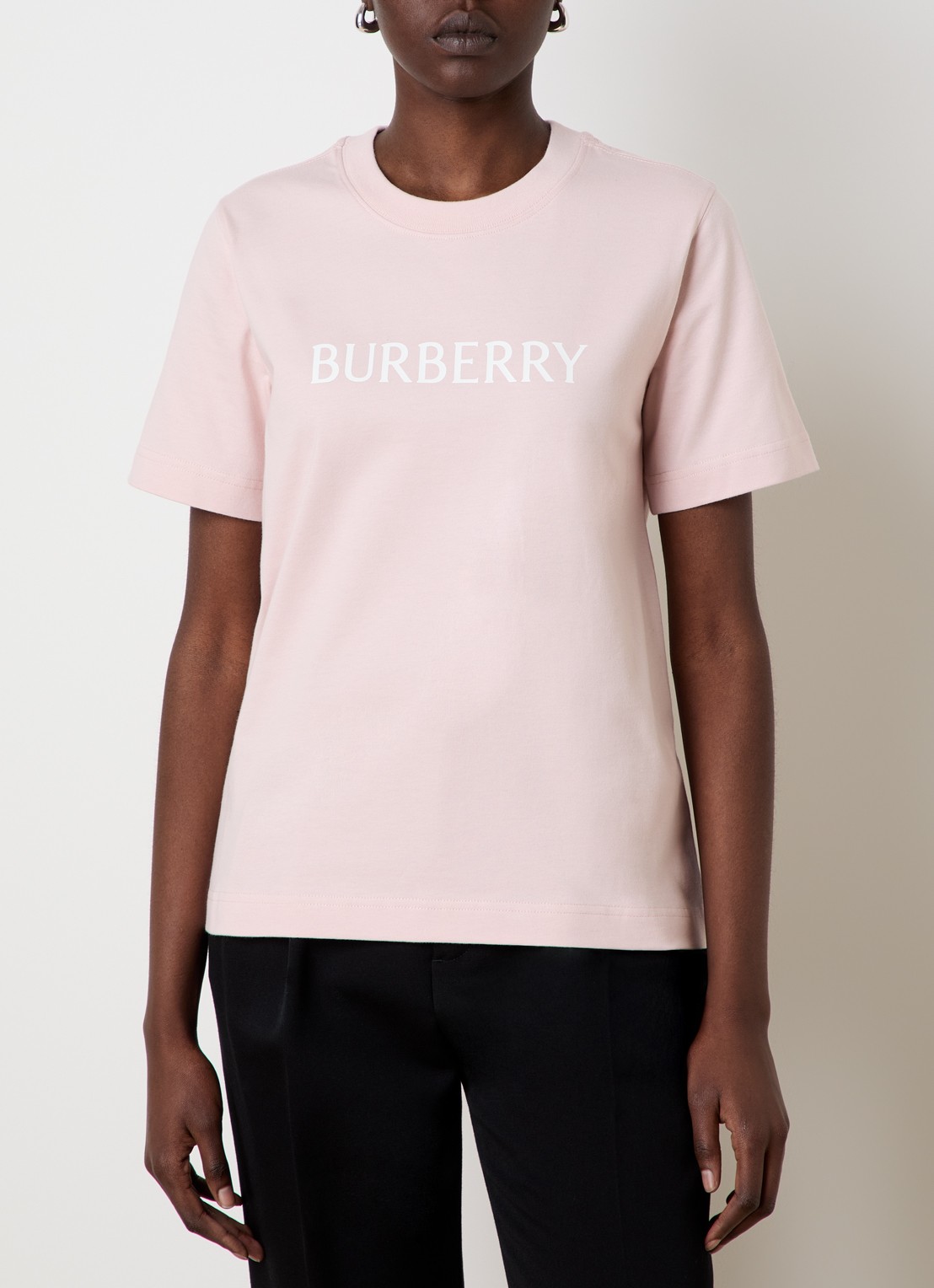 Burberry Frankie T-shirt met logoprint - detail lichtroze