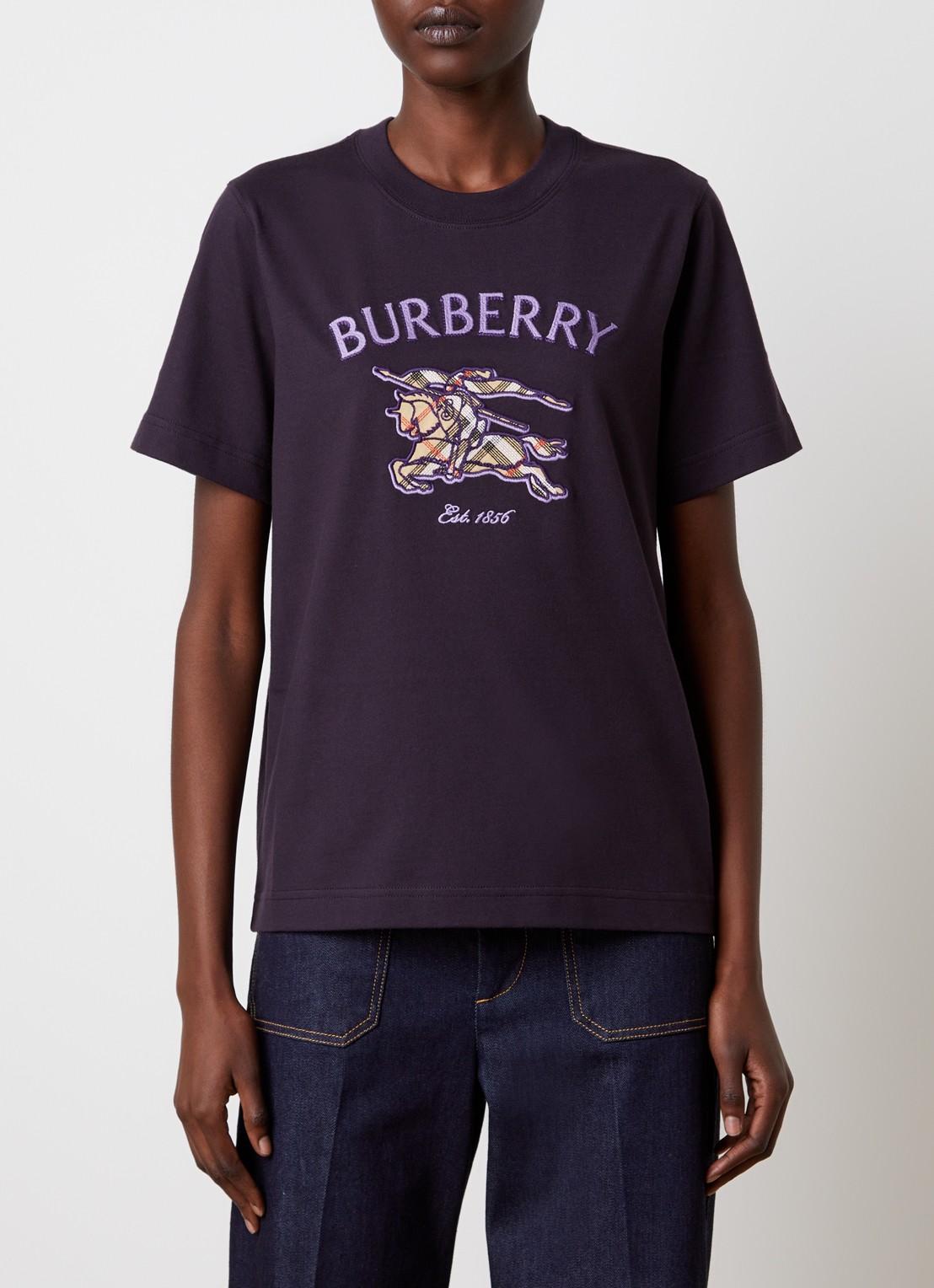 Burberry Frankie T-shirt met logoprint - detail aubergine