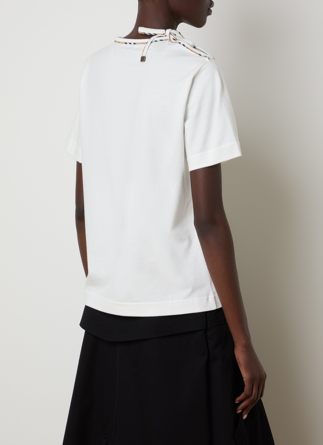 Burberry Frankie T-shirt met strikkraag - achterkant 5 gebroken wit