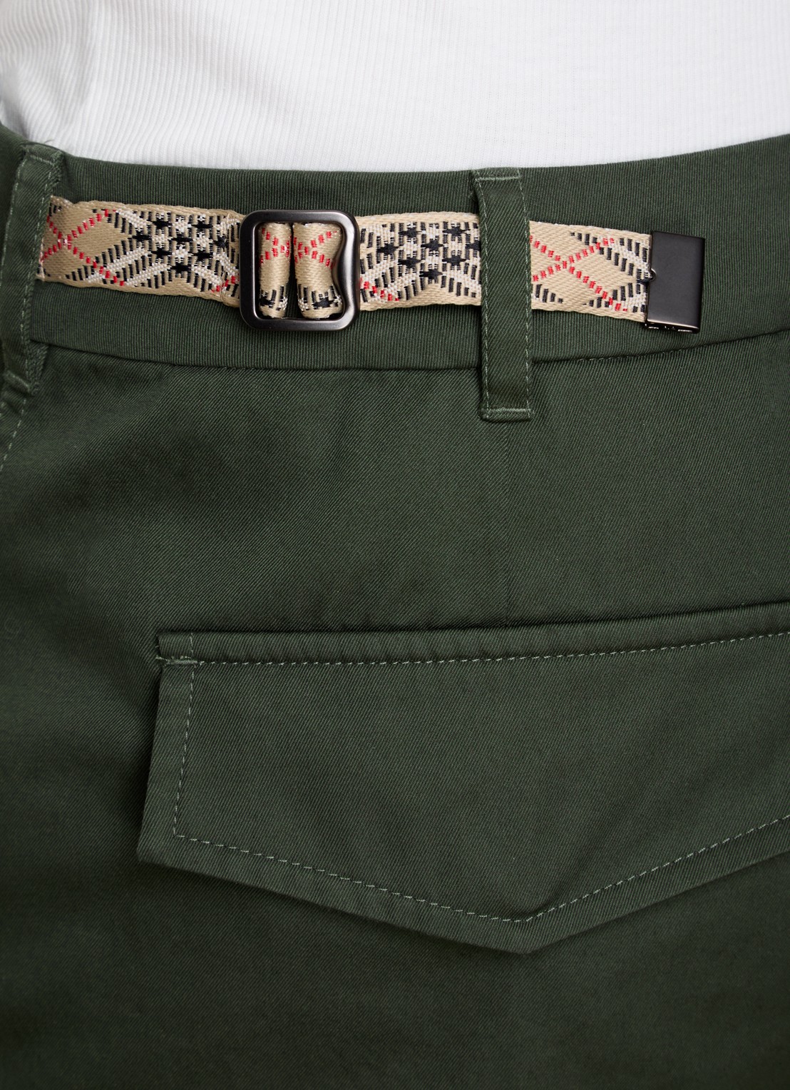 Burberry Freja high waist straight fit cargobroek met steekzakken - detail 2 olijfgroen
