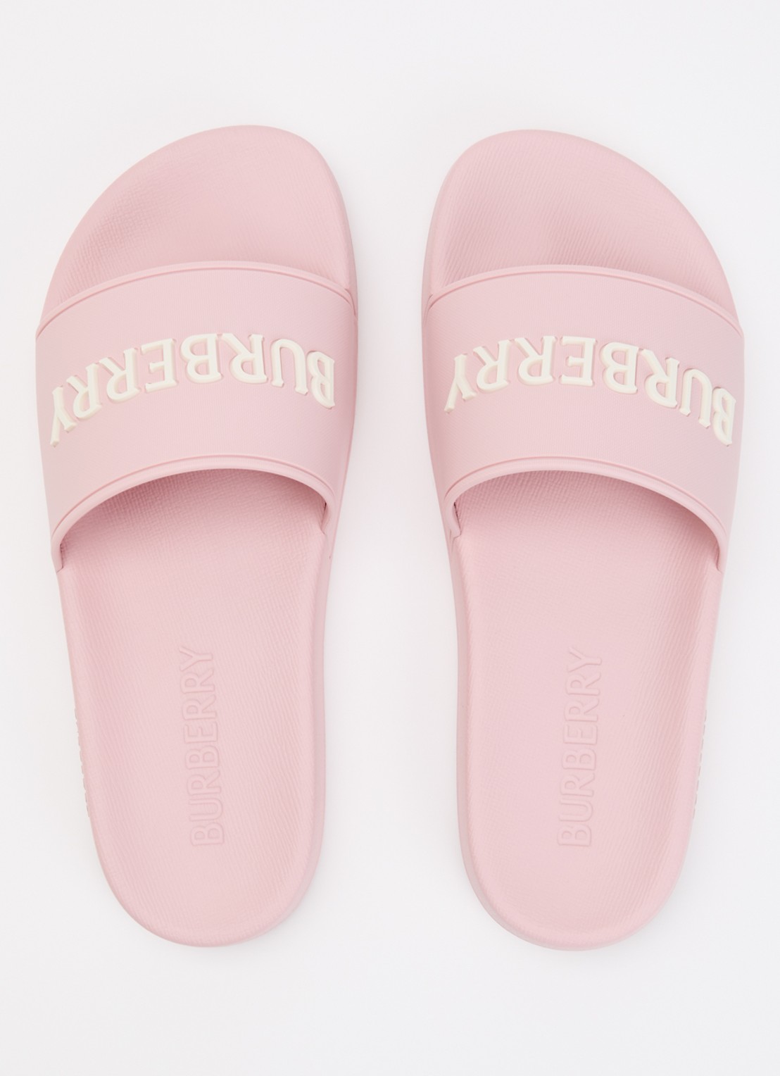 Burberry Furley slipper met logo - detail 2 lichtroze