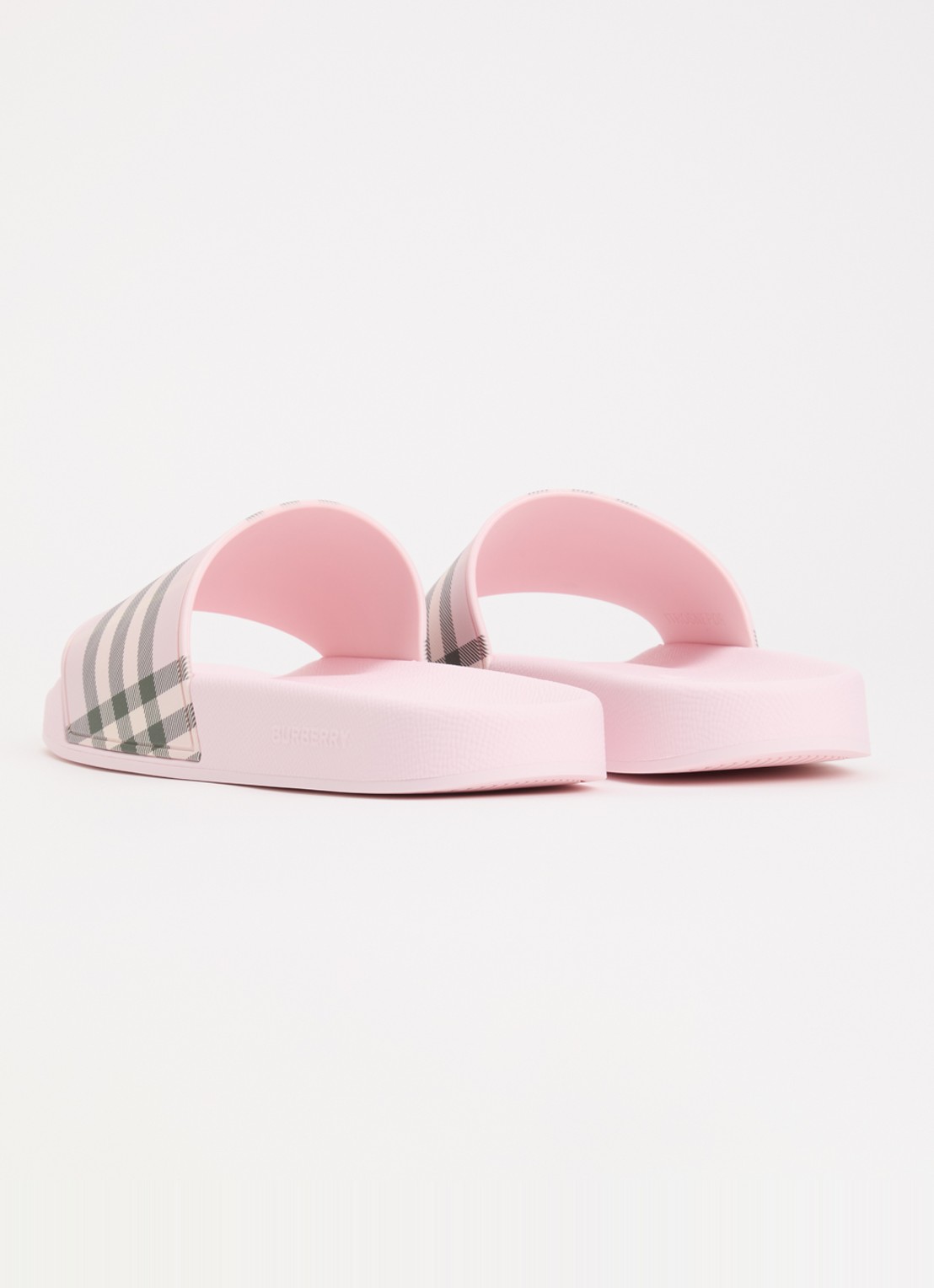 Burberry Furley slipper met ruit dessin - achterkant lichtroze