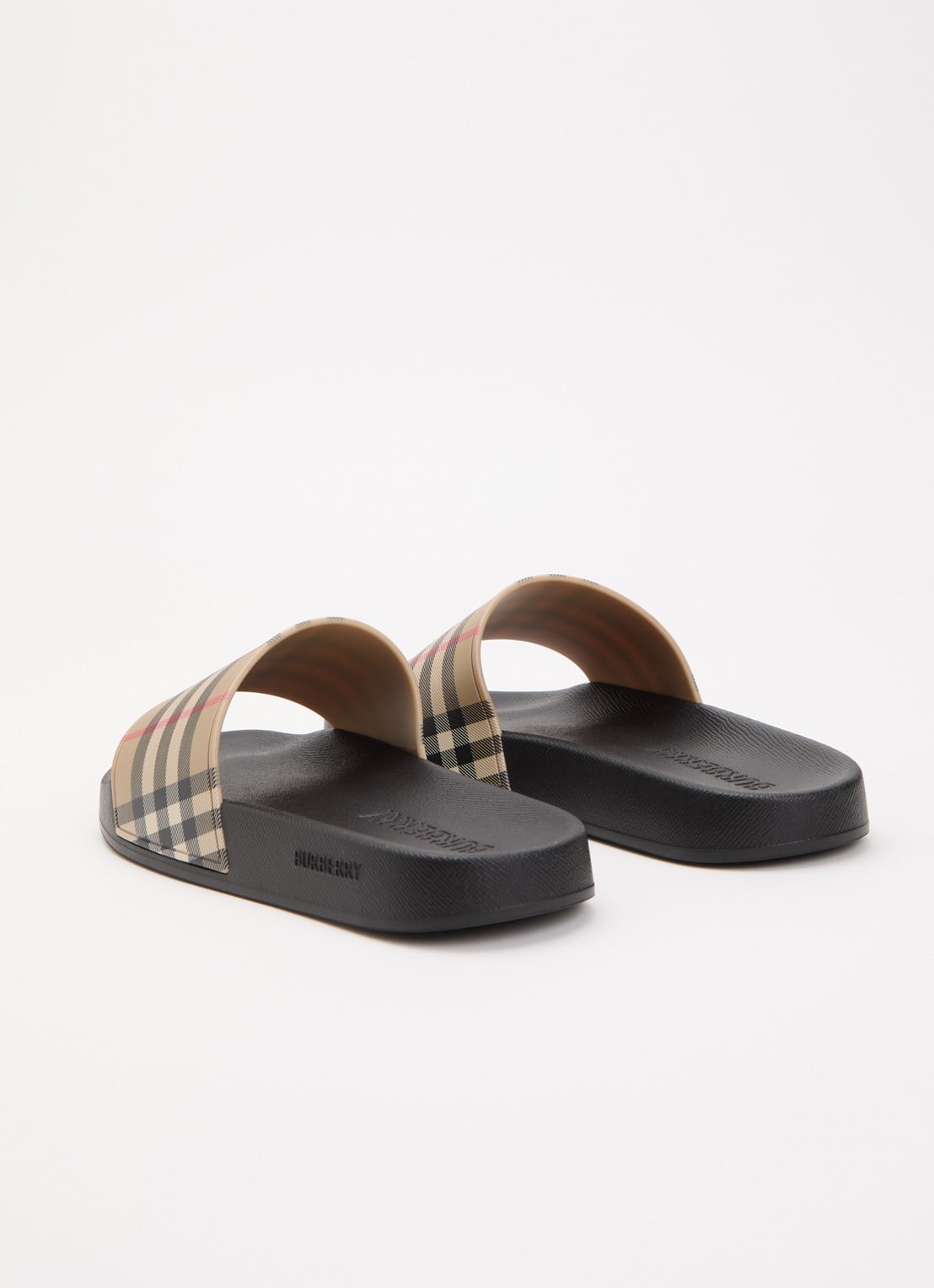 Burberry Furley slipper met ruitdessin - achterkant 6 beige