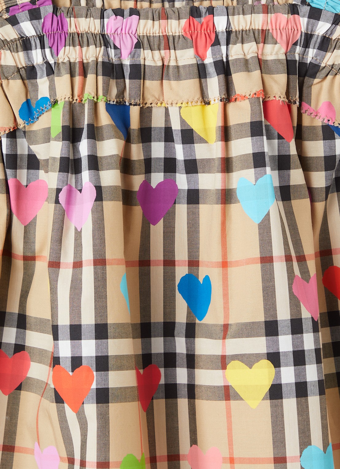 Burberry Gabi jurk met ruitdessin - detail donkerbeige