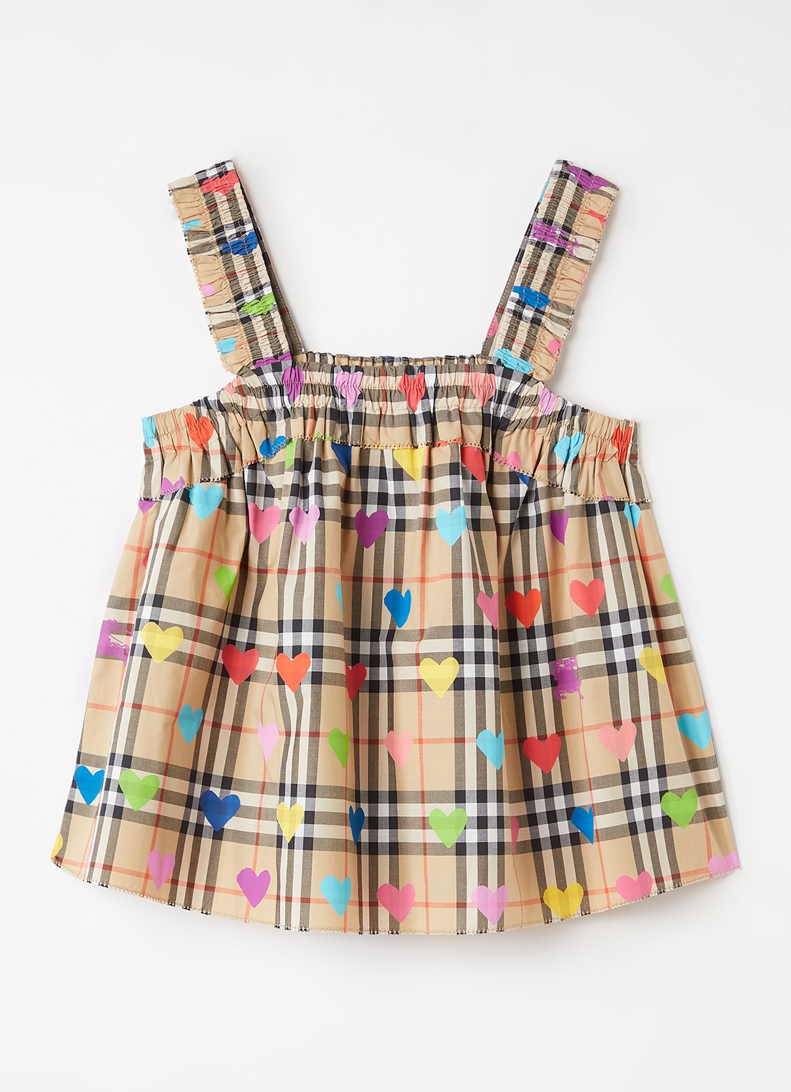 Burberry Gabi jurk met ruitdessin - voorkant 2 donkerbeige