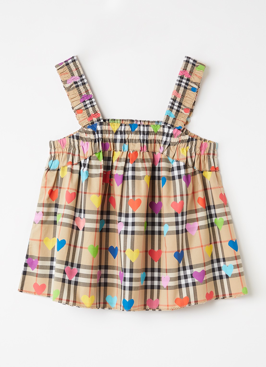 Burberry Gabi jurk met ruitdessin - voorkant 3 donkerbeige