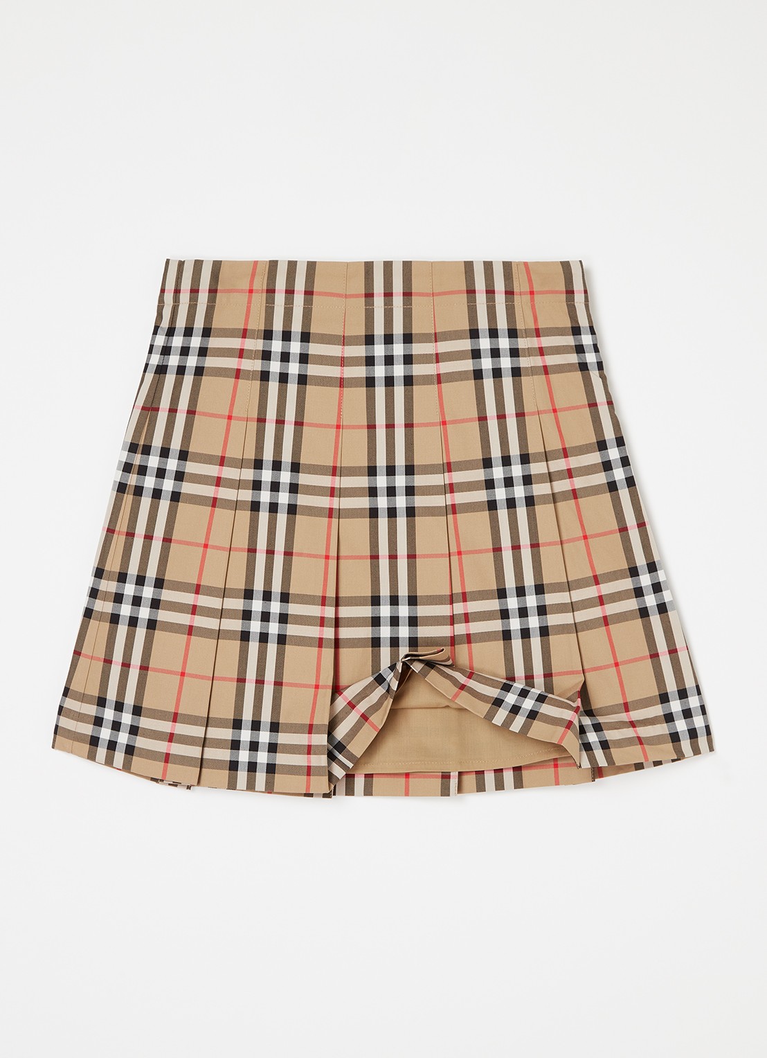 Burberry Gabrielle plooirok met ruitdessin - voorkant 2 beige