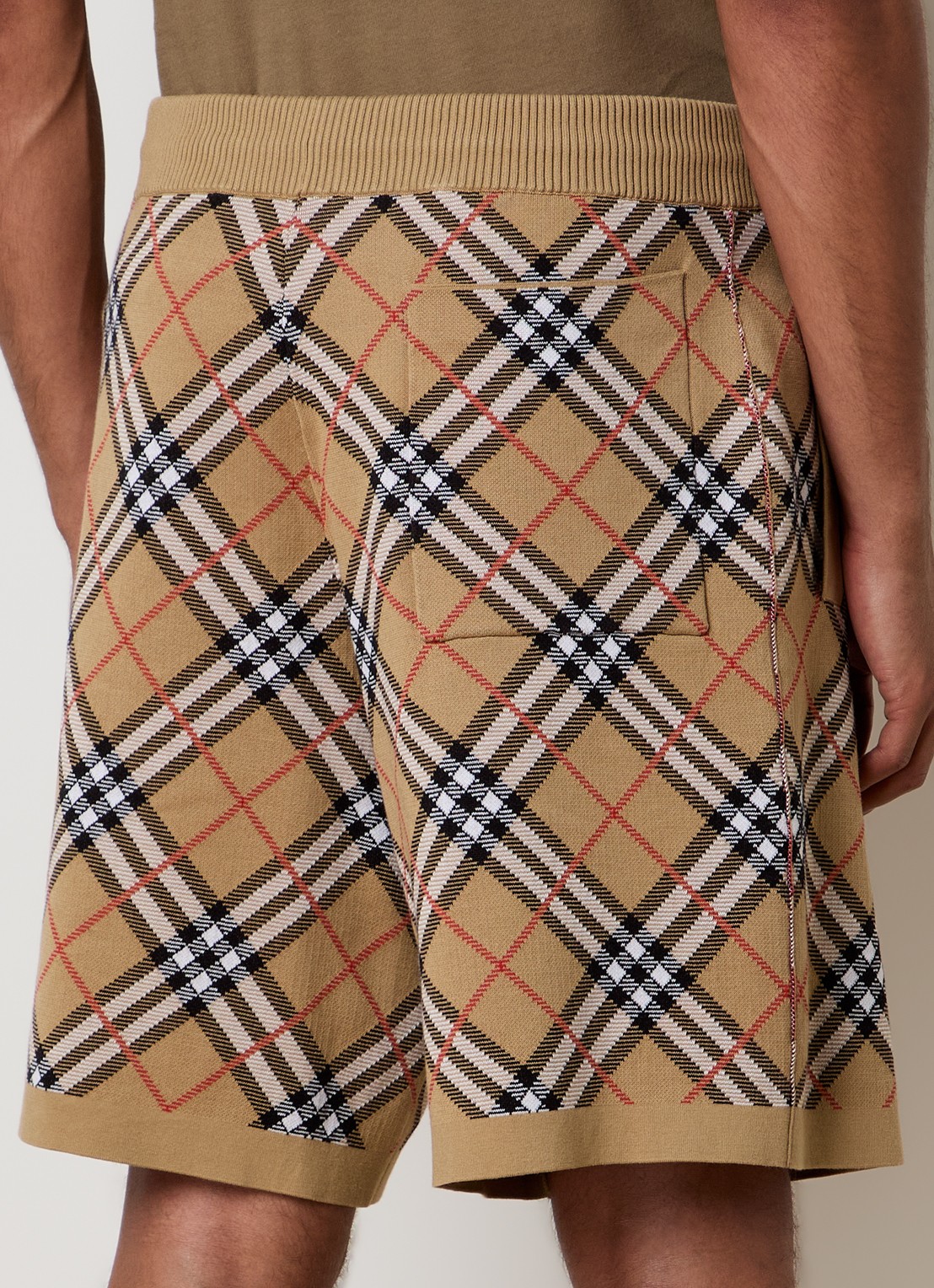 Burberry Gawain straight fit korte broek met ruitdessin - achterkant 3 camel