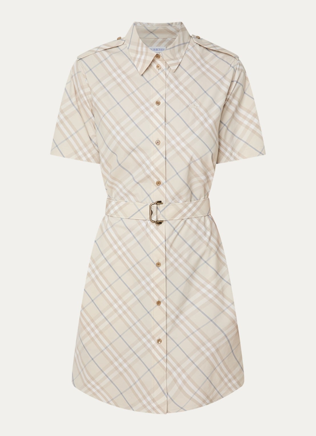 Burberry Georgina blousejurk met ruitdessin - voorkant 3 creme