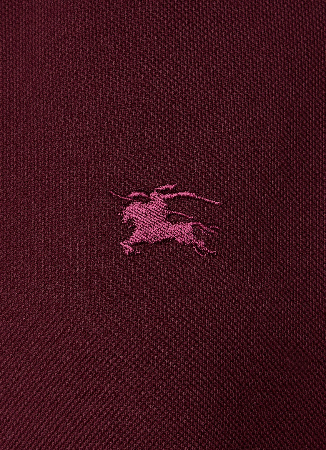 Burberry Georgina mini jurk van piqué katoen met polokraag - detail 2 bordeauxrood