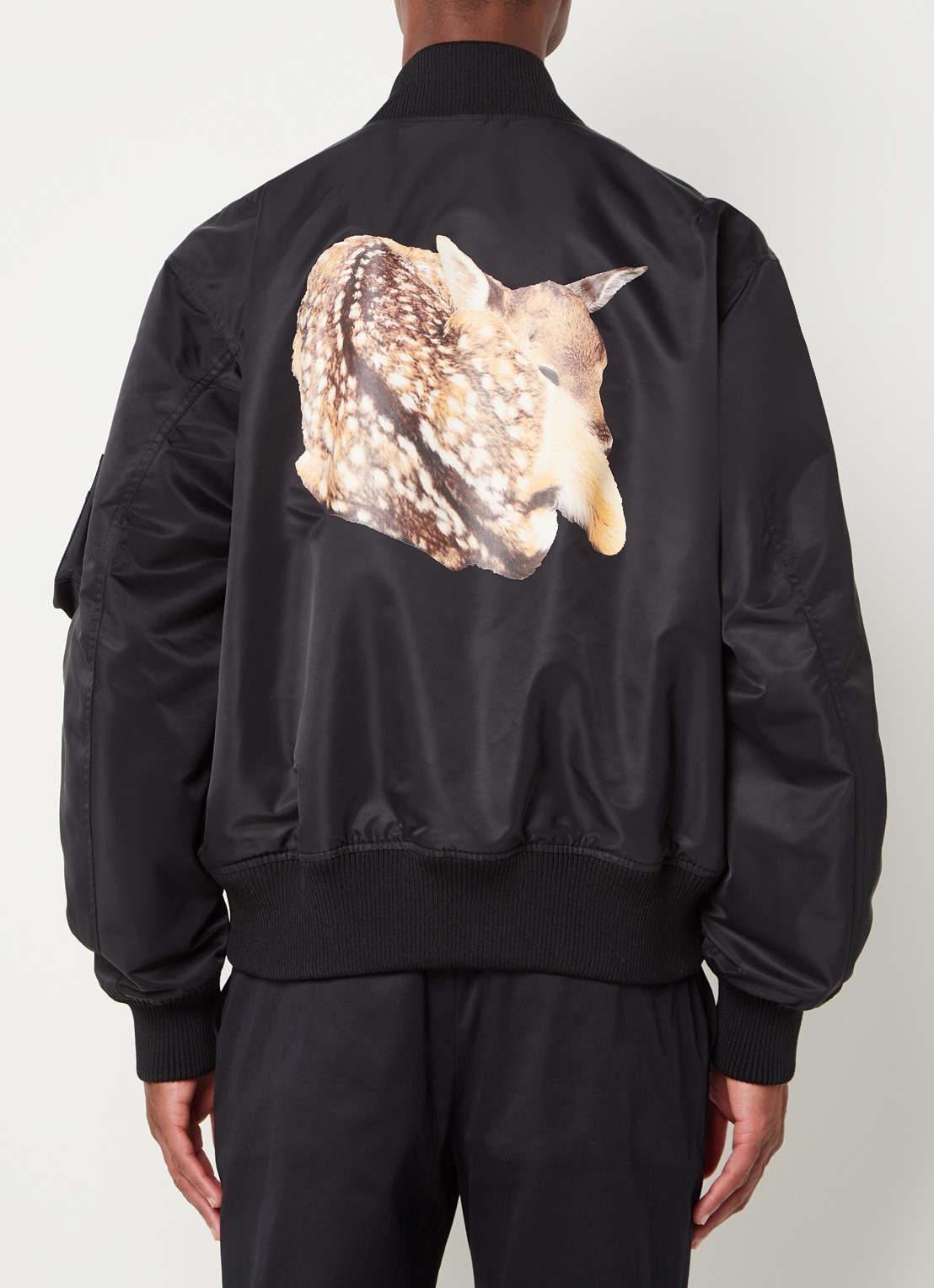 Burberry Gillian bomberjack met logo- en backprint  - detail 4 zwart