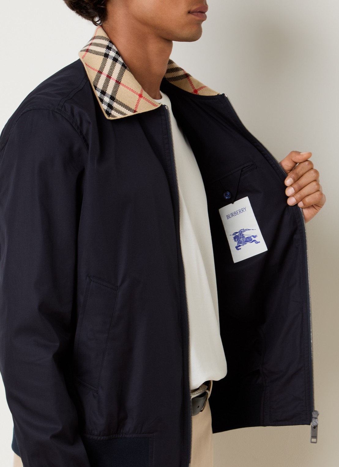 Burberry Glenfields jack met steekzakken - detail 5 indigo