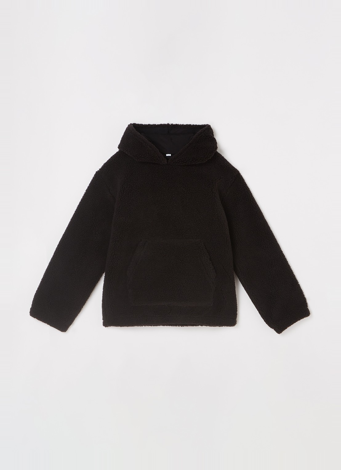 Burberry Graysen hoodie van teddy met steekzakken  - voorkant zwart