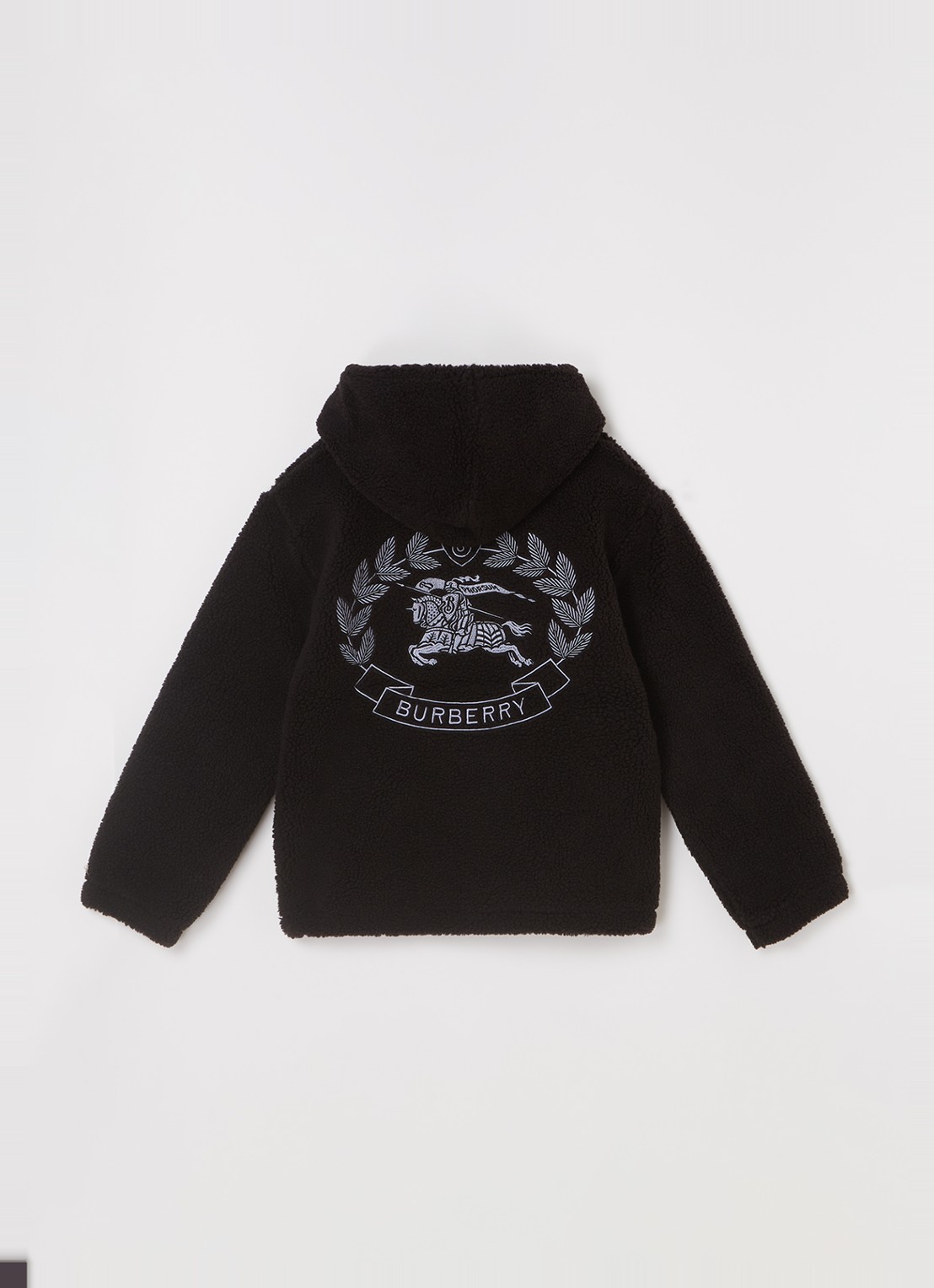 Burberry Graysen hoodie van teddy met steekzakken  - voorkant 2 zwart
