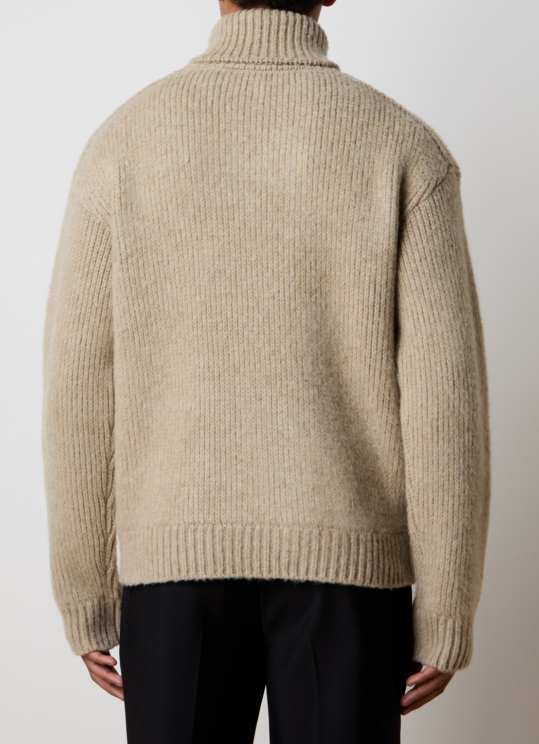 Burberry Grofgebreide trui in wolblend met col - achterkant beige