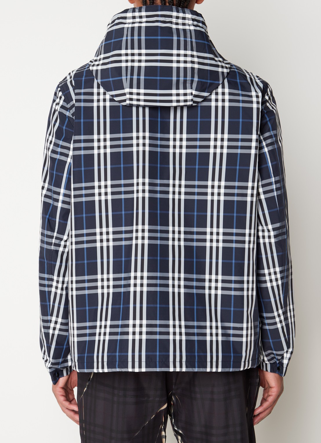 Burberry Hackney jack met capuchon en ruitdessin - achterkant 4 blauw