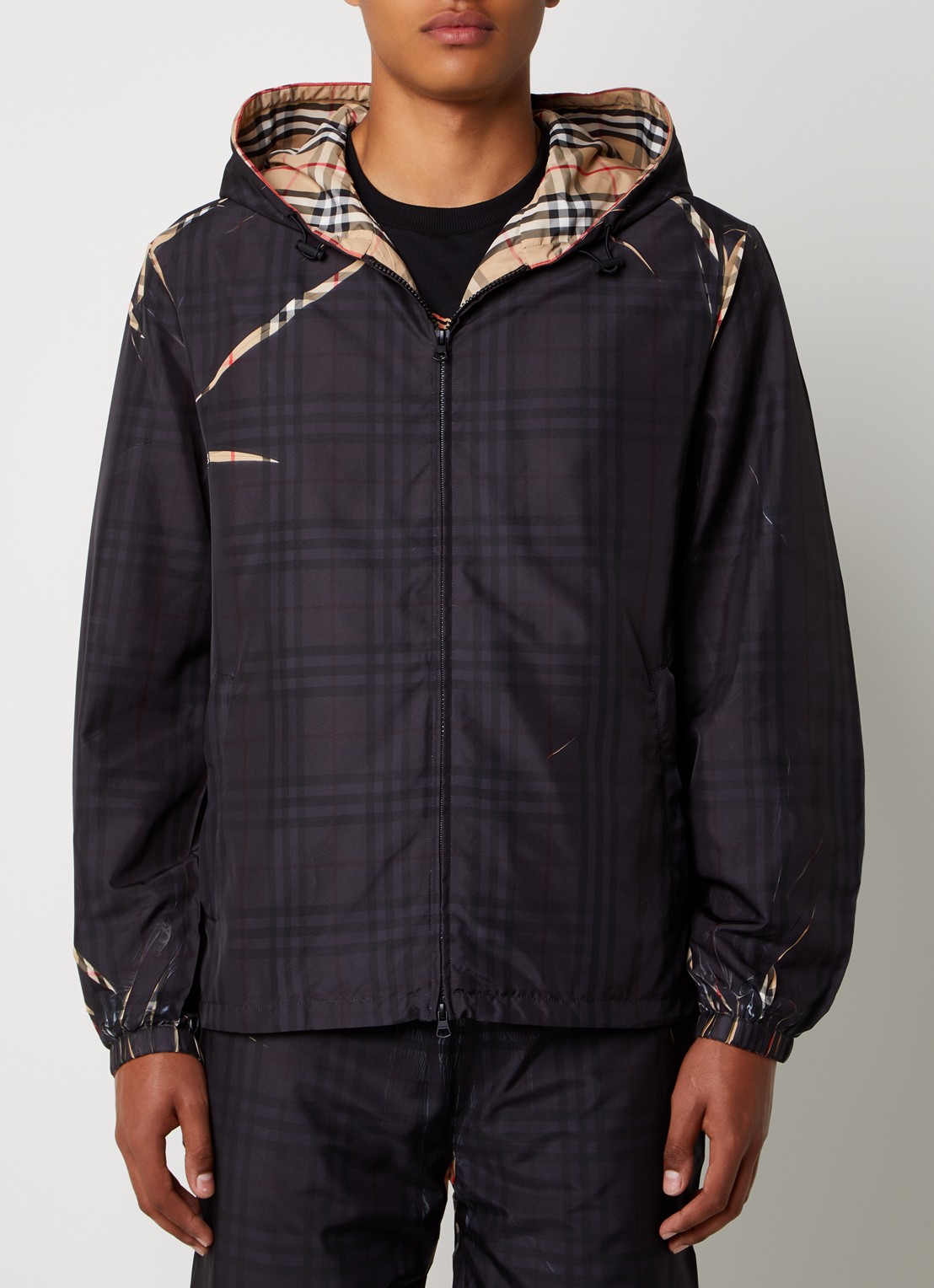 Burberry Hackney softshell jack met destroyed afwerking - detail 2 zwart