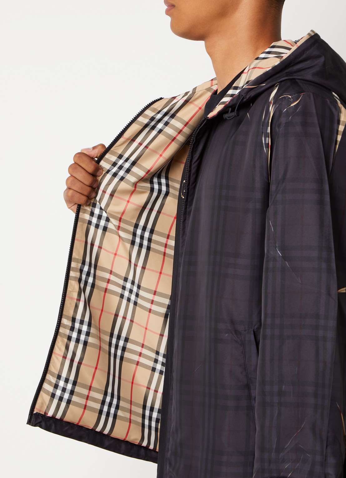 Burberry Hackney softshell jack met destroyed afwerking - detail 4 zwart