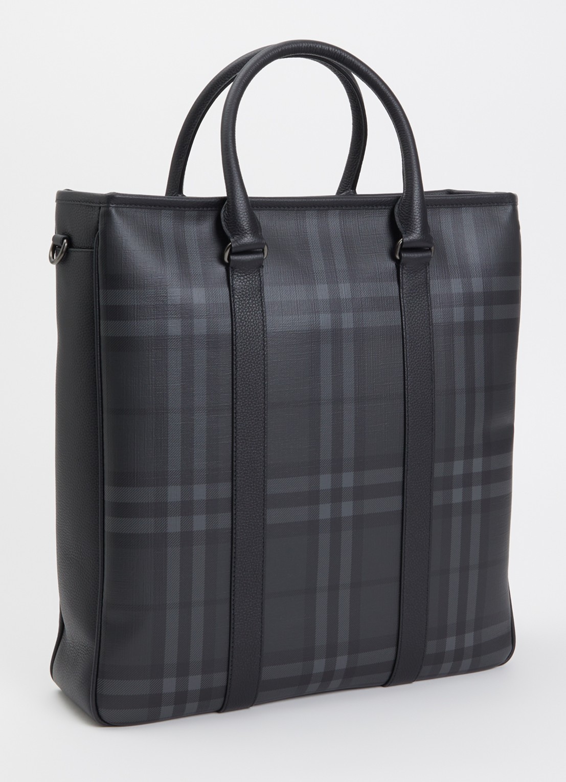 Burberry Handtas met ruitdessin en afneembare schouderriem - achterkant antraciet