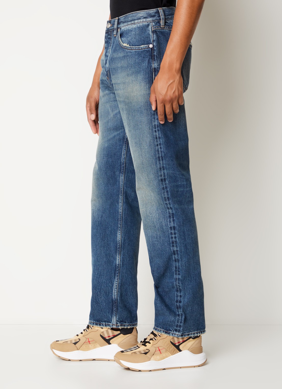 Burberry Harison straight leg jeans met medium wassing - detail 3 indigo