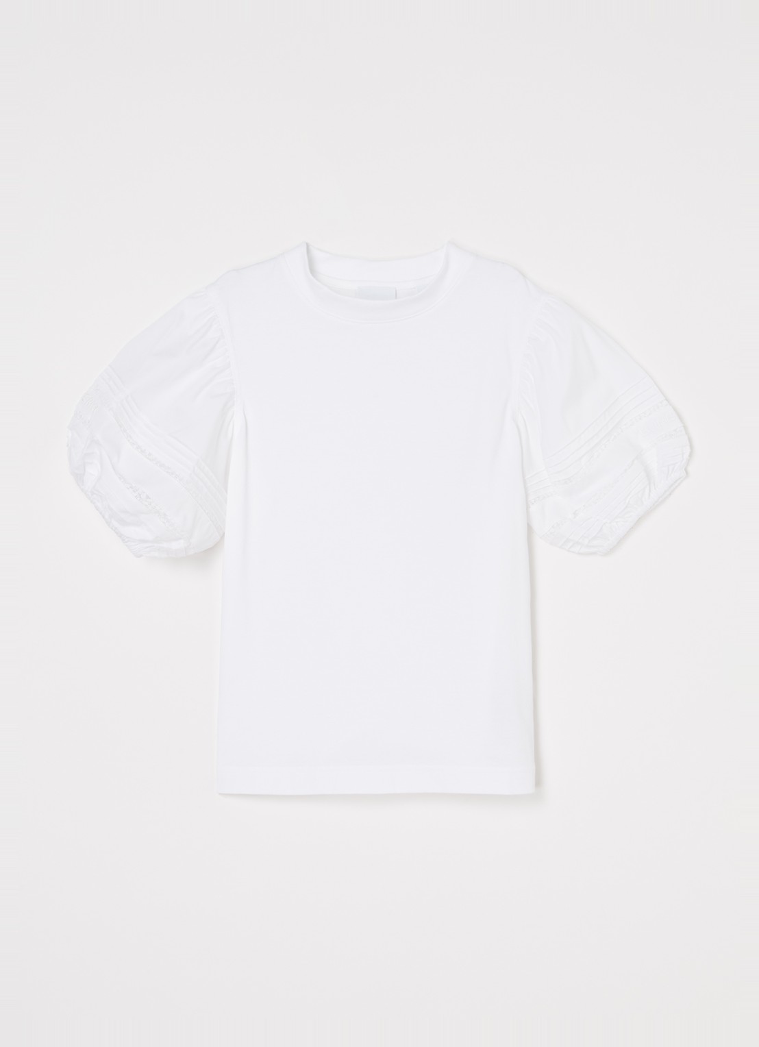 Burberry Hertha top met pofmouw en details van kant - voorkant wit