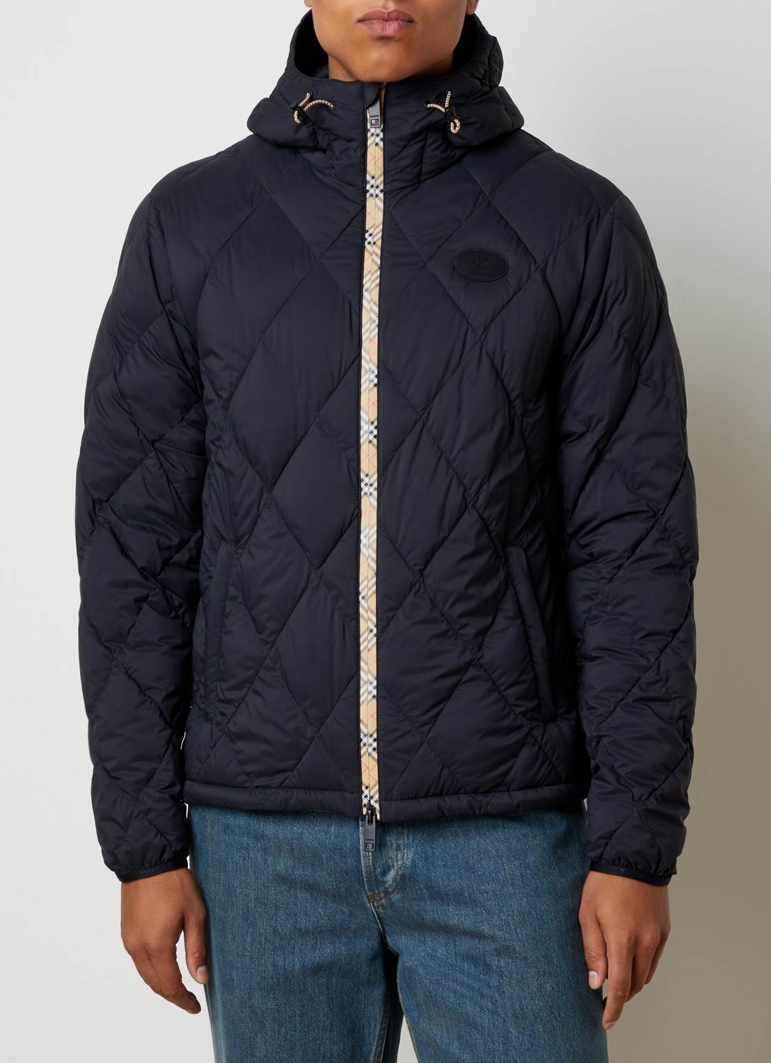 Burberry Hescott gewatteerd jack met quilt patroon  - detail 4 zwart