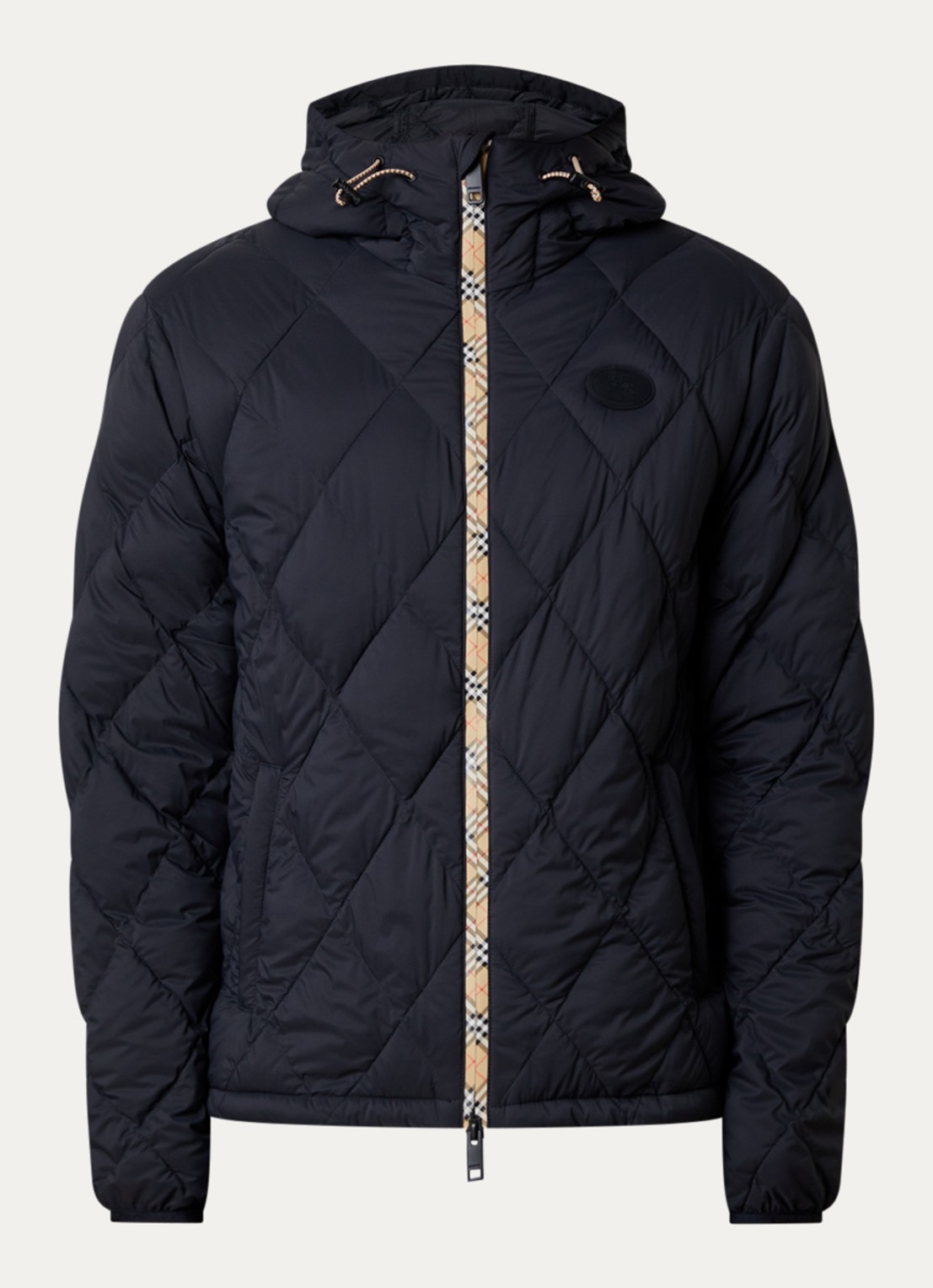 Burberry Hescott gewatteerd jack met quilt patroon  - voorkant 2 zwart